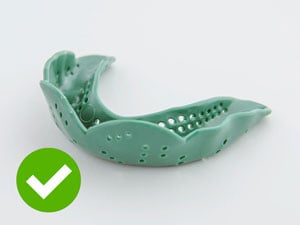 Mouthguard on an angle molded well.